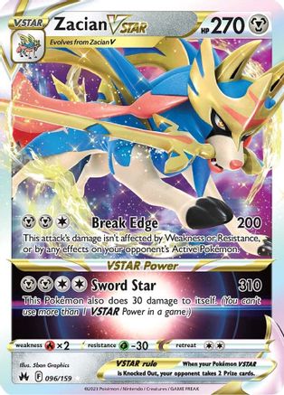 Zacian VSTAR 096/159  - Holofoil Crown Zenith - Ultra Rare