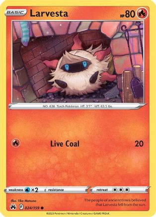 Larvesta 024/159  - Reverse Holofoil Crown Zenith - Common