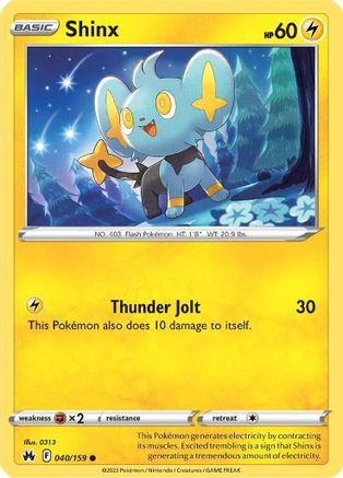 Shinx (40) 040/159  - Reverse Holofoil Crown Zenith - Common