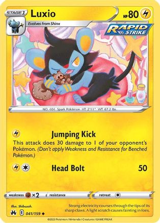 Luxio (41) 041/159  - Reverse Holofoil Crown Zenith - Uncommon