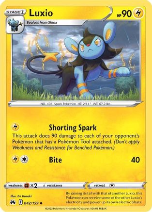Luxio (42) 042/159  - Reverse Holofoil Crown Zenith - Uncommon