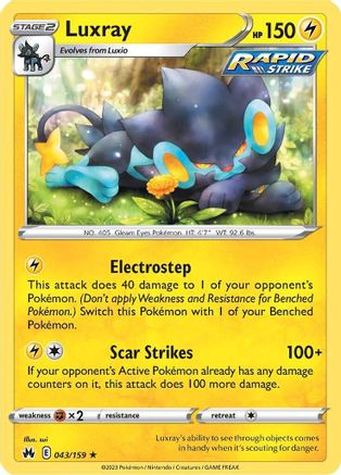 Luxray (43) 043/159  - Reverse Holofoil Crown Zenith - Rare