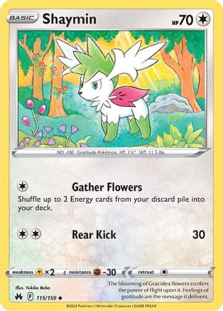 Shaymin 115/159  - Reverse Holofoil Crown Zenith - Uncommon
