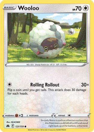 Wooloo 121/159  - Reverse Holofoil Crown Zenith - Common