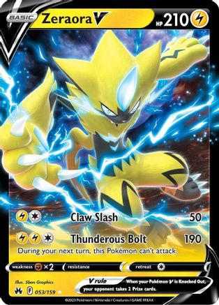 Zeraora V 053/159  - Holofoil Crown Zenith - Ultra Rare