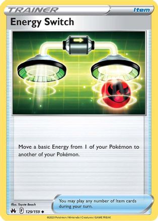 Energy Switch 129  - Reverse Holofoil Crown Zenith - Uncommon