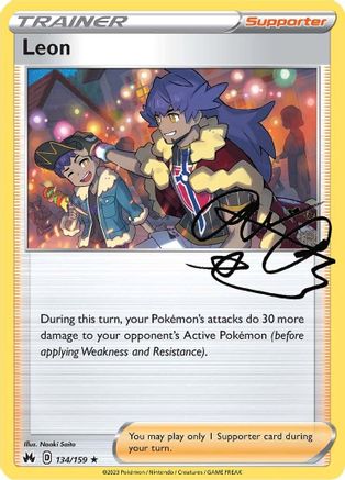 Leon 134/159  - Reverse Holofoil Crown Zenith - Holo Rare