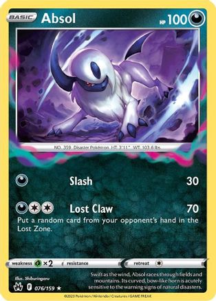 Absol 076  - Holofoil Crown Zenith - Holo Rare
