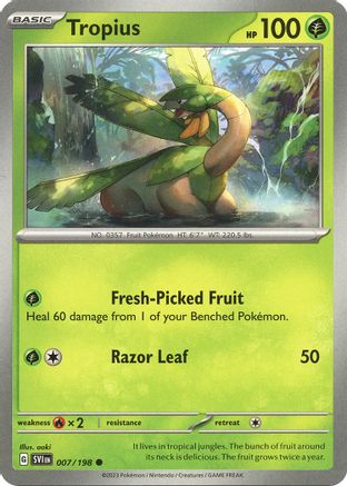Tropius 007/198  - Reverse Holofoil SV01 Scarlet & Violet Base Set - Common