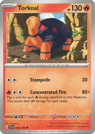 Torkoal 035/198  - Reverse Holofoil SV01 Scarlet & Violet Base Set - Uncommon