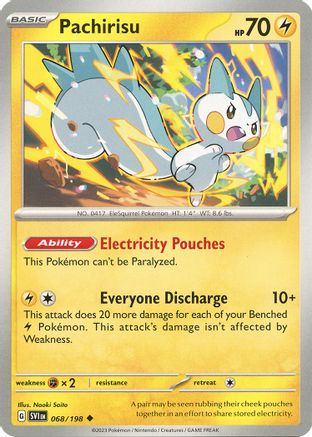 Pachirisu 068/198  - Reverse Holofoil SV01 Scarlet & Violet Base Set - Uncommon