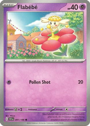 Flabebe 091/198  - Reverse Holofoil SV01 Scarlet & Violet Base Set - Common