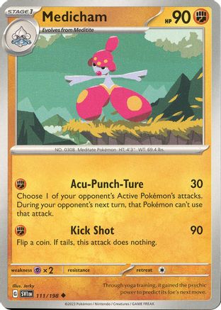 Medicham 111/198  - Reverse Holofoil SV01 Scarlet & Violet Base Set - Uncommon