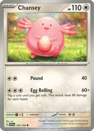 Chansey 144/198  - Reverse Holofoil SV01 Scarlet & Violet Base Set - Common