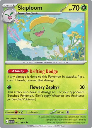 Skiploom 002/193  - Reverse Holofoil SV02 Paldea Evolved - Uncommon