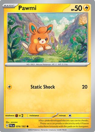 Pawmi 074/193  - Reverse Holofoil SV02 Paldea Evolved - Common