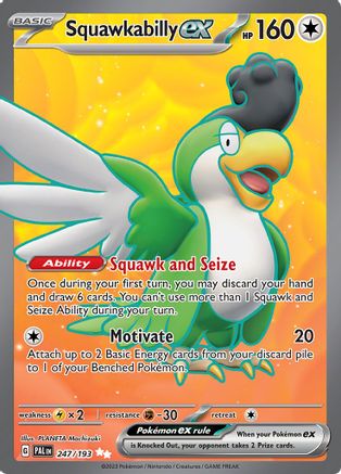 Squawkabilly ex 247/193  - Holofoil SV02 Paldea Evolved - Ultra Rare