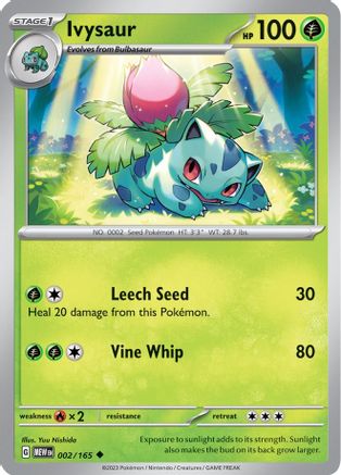 Ivysaur 002/165  - Reverse Holofoil SV Scarlet & Violet 151 - Uncommon