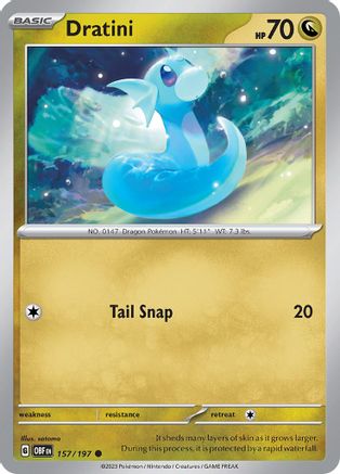 Dratini 157/197  - Reverse Holofoil SV03 Obsidian Flames - Common
