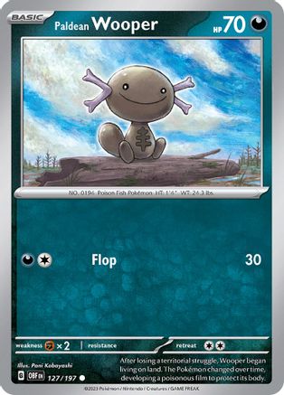 Paldean Wooper 127/197  - Reverse Holofoil SV03 Obsidian Flames - Common