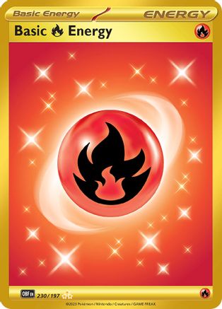 Basic Fire Energy 230/197  - Holofoil SV03 Obsidian Flames - Hyper Rare