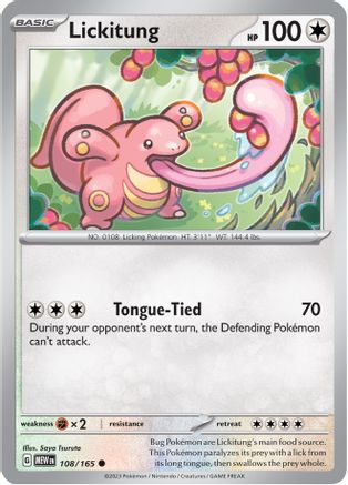 Lickitung 108/165  - Reverse Holofoil SV Scarlet & Violet 151 - Common