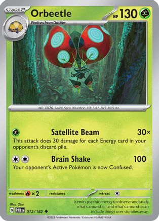 Orbeetle 012/182  - Reverse Holofoil SV04 Paradox Rift - Uncommon