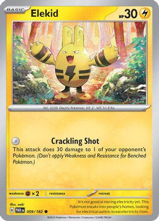 Elekid 059/182  - Reverse Holofoil SV04 Paradox Rift - Common