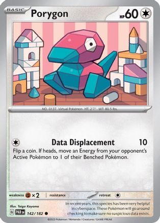 Porygon 142/182  - Reverse Holofoil SV04 Paradox Rift - Common