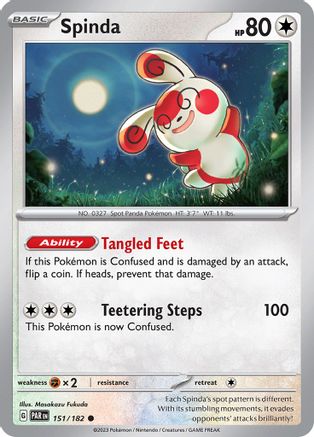 Spinda 151/182  - Reverse Holofoil SV04 Paradox Rift - Common