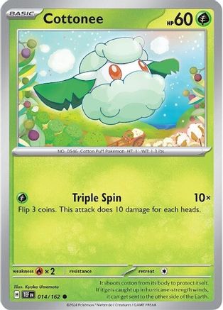 Cottonee 014/162  - Reverse Holofoil SV05 Temporal Forces - Common