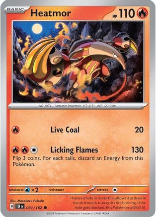 Heatmor 031/162  - Reverse Holofoil SV05 Temporal Forces - Common