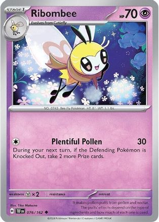 Ribombee 076/162  - Reverse Holofoil SV05 Temporal Forces - Uncommon