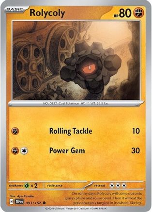 Rolycoly 093/162  - Reverse Holofoil SV05 Temporal Forces - Common