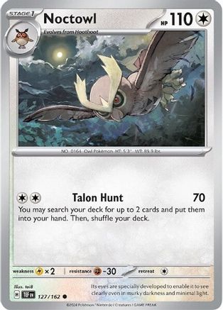 Noctowl 127/162  - Reverse Holofoil SV05 Temporal Forces - Common