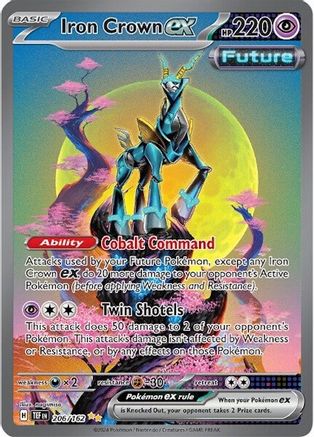 Iron Crown ex 206/162  - Holofoil SV05 Temporal Forces - Special Illustration Rare
