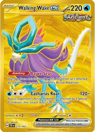Walking Wake ex 215/162  - Holofoil SV05 Temporal Forces - Hyper Rare