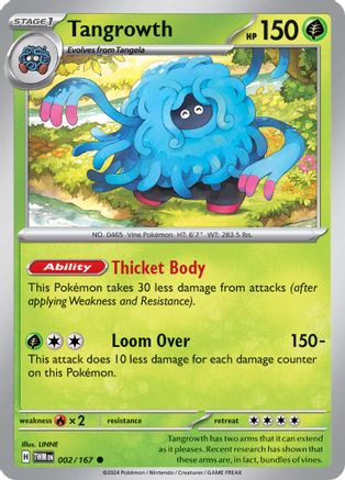 Tangrowth 002/167  - Reverse Holofoil SV06 Twilight Masquerade - Common