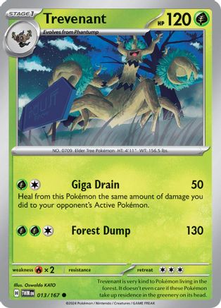 Trevenant 013/167  - Reverse Holofoil SV06 Twilight Masquerade - Common