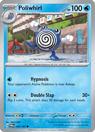 Poliwhirl 042/167  - Reverse Holofoil SV06 Twilight Masquerade - Common
