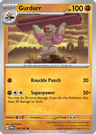 Gurdurr 104/167  - Reverse Holofoil SV06 Twilight Masquerade - Common
