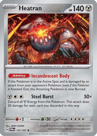 Heatran 123/167  - Holofoil SV06 Twilight Masquerade - Rare