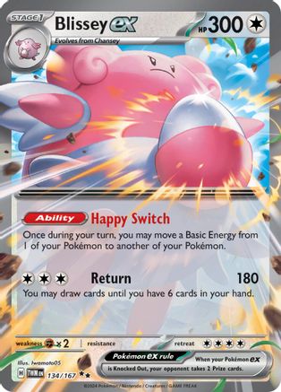 Blissey ex 134/167  - Holofoil SV06 Twilight Masquerade - Double Rare