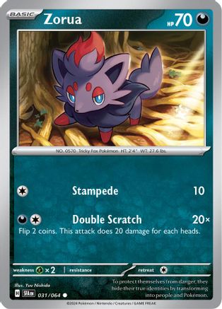 Zorua 031/064  - Reverse Holofoil SV Shrouded Fable - Common