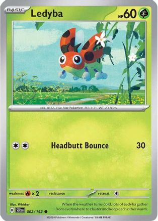 Ledyba 002/142  - Reverse Holofoil SV07 Stellar Crown - Common
