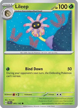Lileep 005/142  - Reverse Holofoil SV07 Stellar Crown - Common