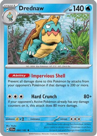 Drednaw 044/142  - Reverse Holofoil SV07 Stellar Crown - Rare