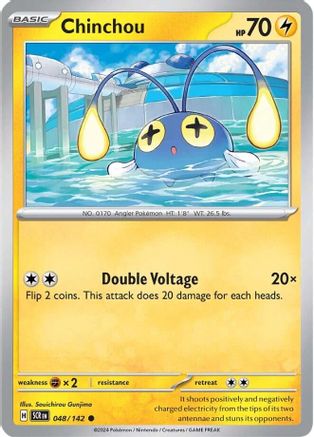 Chinchou 048/142  - Reverse Holofoil SV07 Stellar Crown - Common