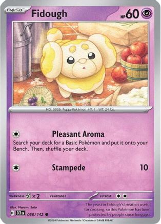 Fidough 066/142  - Reverse Holofoil SV07 Stellar Crown - Common