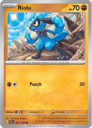 Riolu 081/142  - Reverse Holofoil SV07 Stellar Crown - Common
